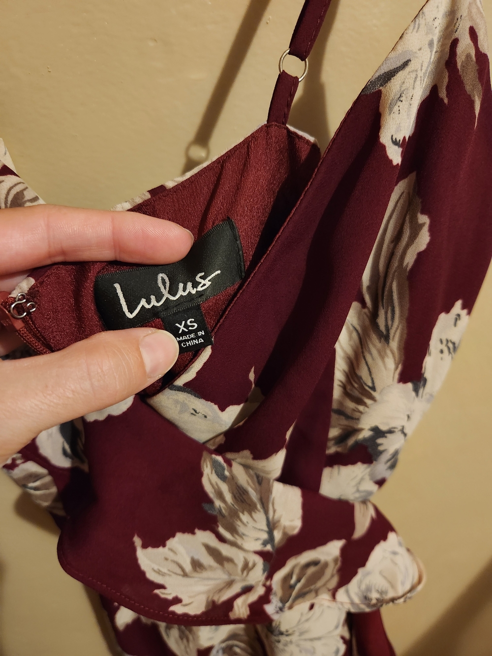 Lulu's Burgundy Floral Midi Dress
